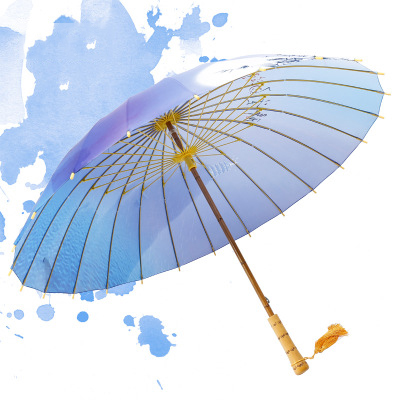 打扑克剧烈运动视频软件下载礼品伞 24骨超大防风实木雨伞长柄伞 西湖美景图古风定制logo